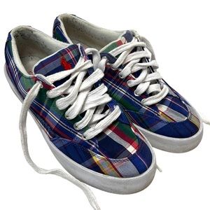 Polo Ralph Lauren Plaid Tennis Shoes size Women's 8